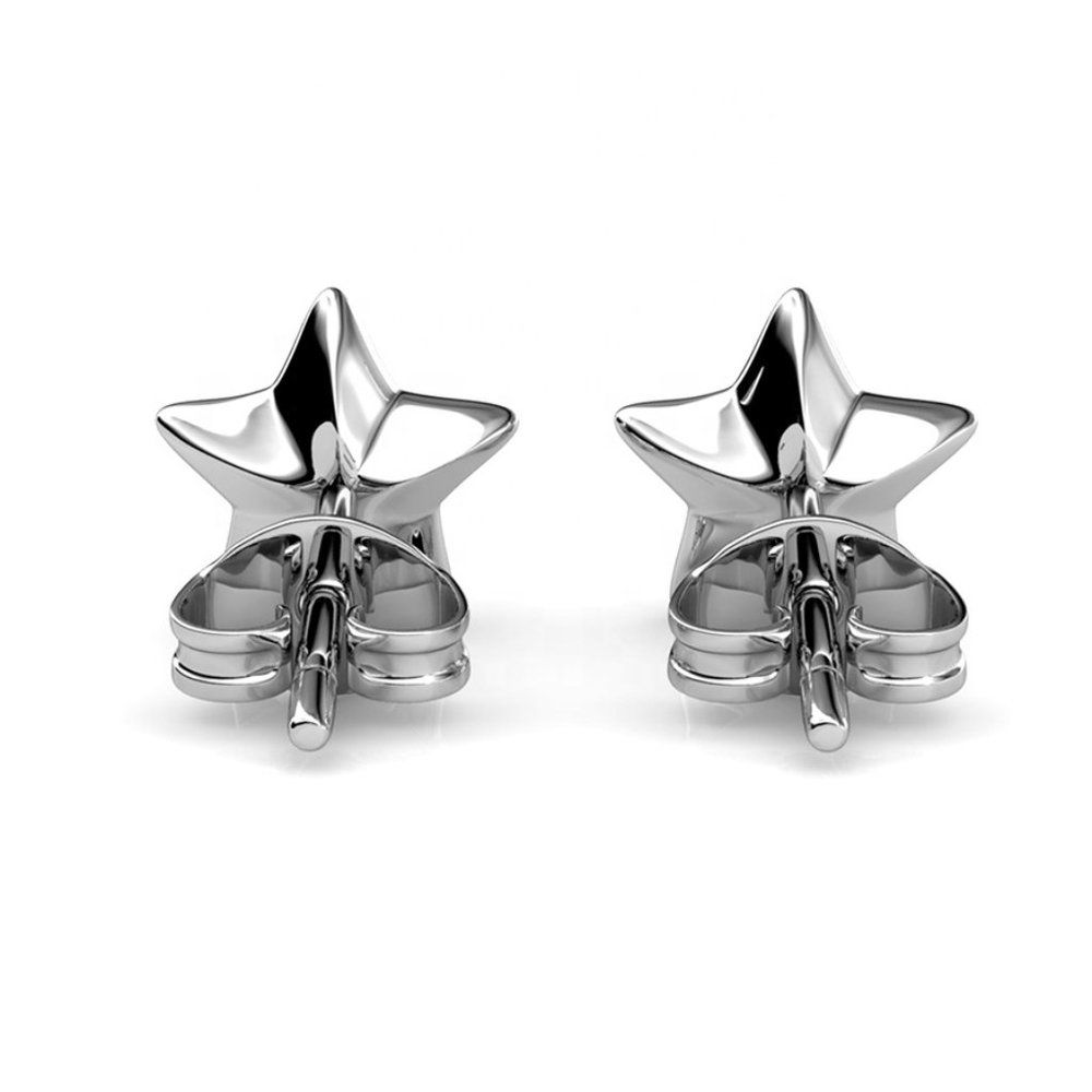 Iridescent Star Stud Earrings With Australian Crystals - Picture 5 of 6